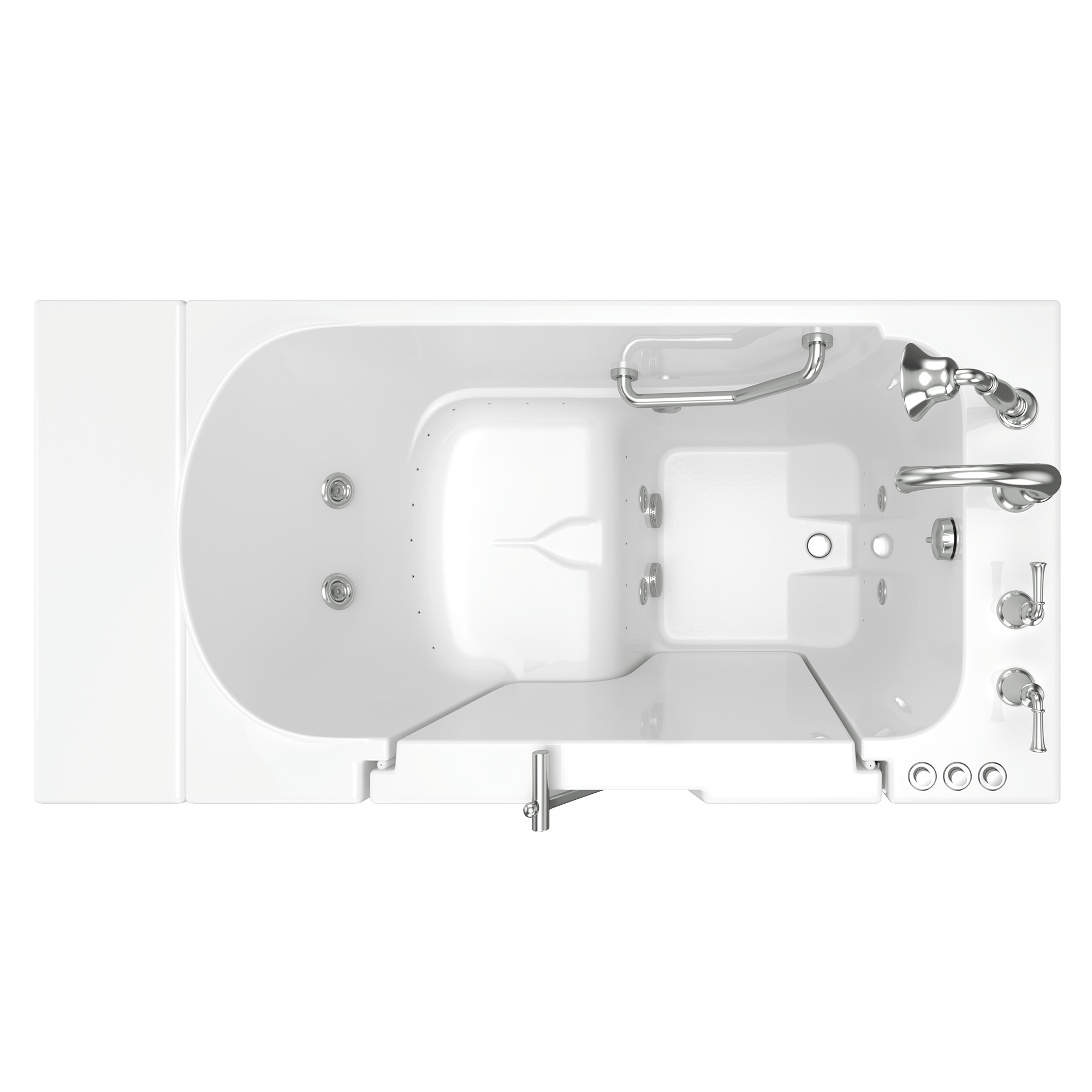 Gelcoat Value Series 30 x 52  Inch Walk in Tub With Combination Air Spa and Whirlpool Systems   Right Hand Drain With Faucet WIB WHITE